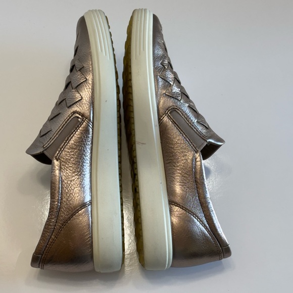 Ecco Soft 7 Woven Sneaker Women's 9 Rose Gold Stretch Slip On Comfort Loafers - Picture 10 of 14